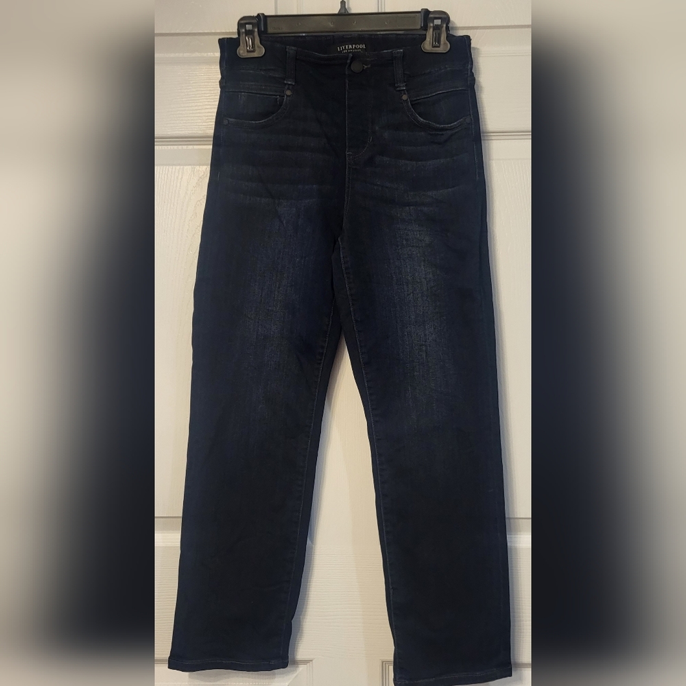 Women's Liverpool Gia Glider Dark Denim Jeans Petite Size 4/27